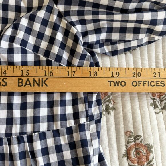 STS Sail To Sable Womens Cotton Long Sleeve Gingham Shift Dress Blue Size Medium - Picture 12 of 14